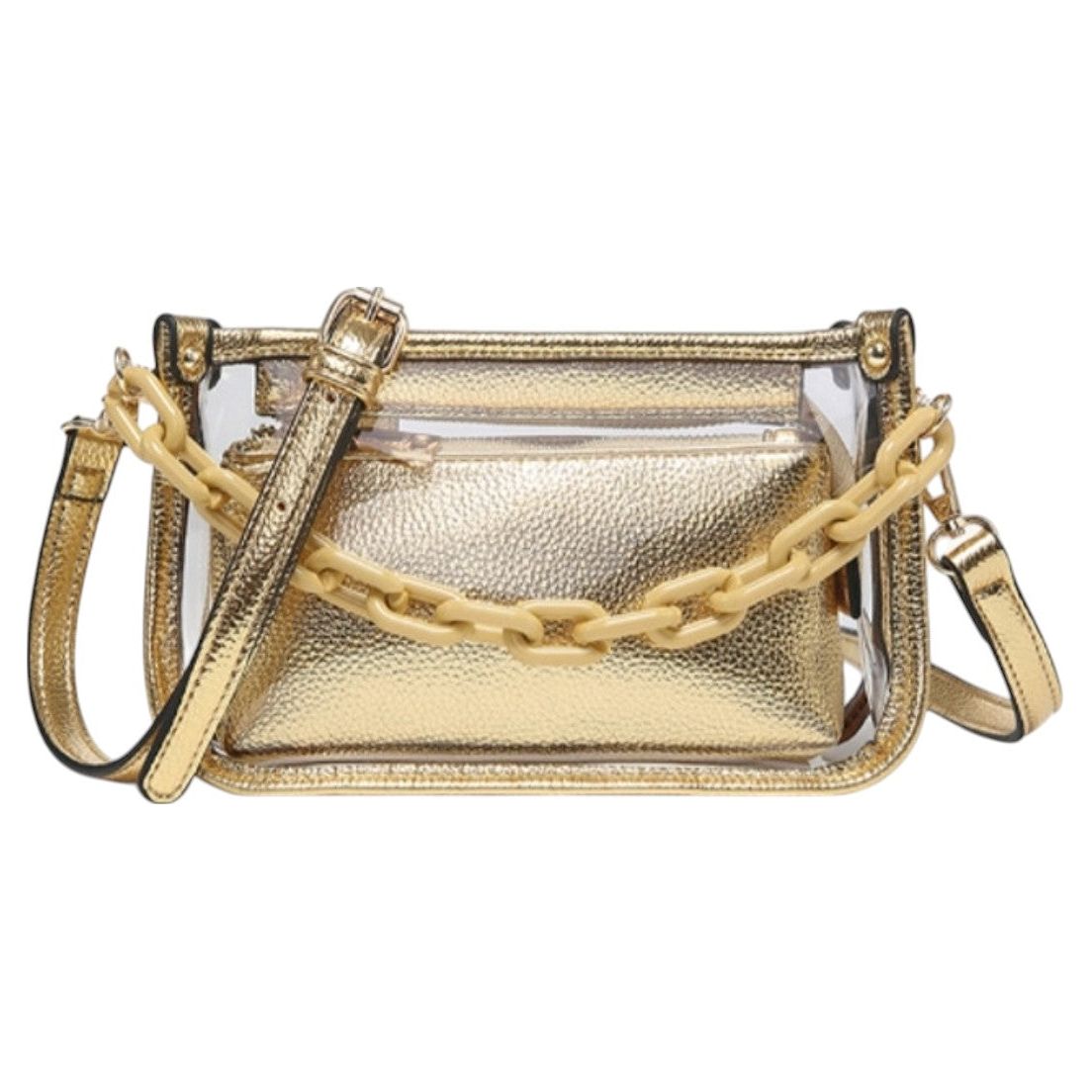 Jessica Clear Crossbody: Gold