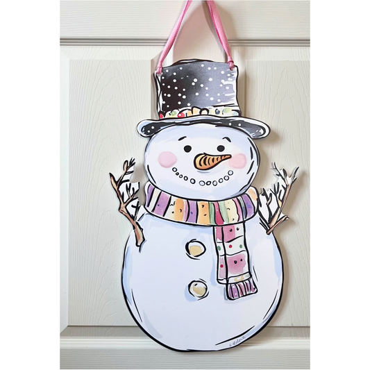 Winter Snowman Door Hanger