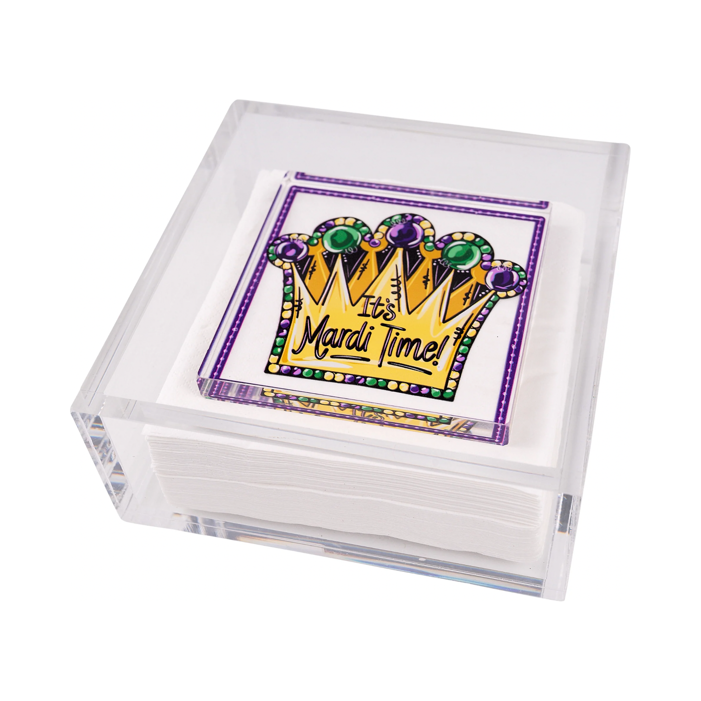 Mardi Gras Crown Acrylic Sitter/Weight