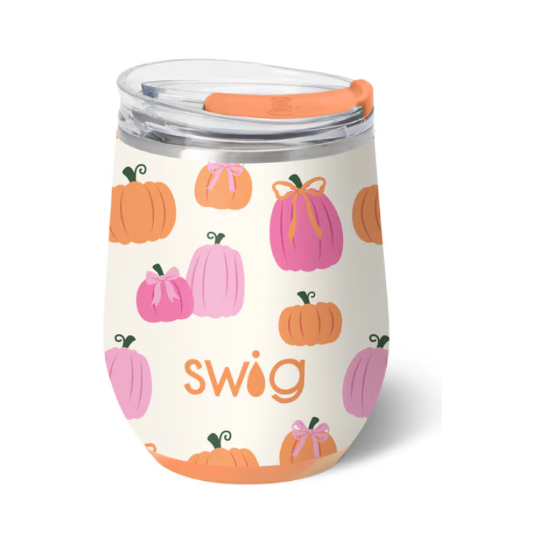 Pumpkins + Bows - Stemless Wine