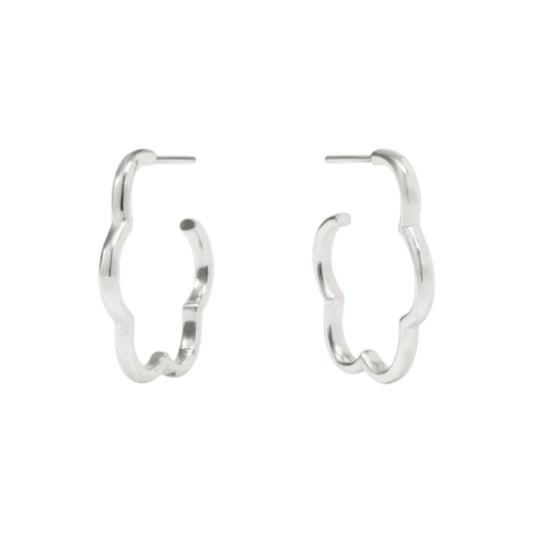 Gardenia Hoop - Silver - Large