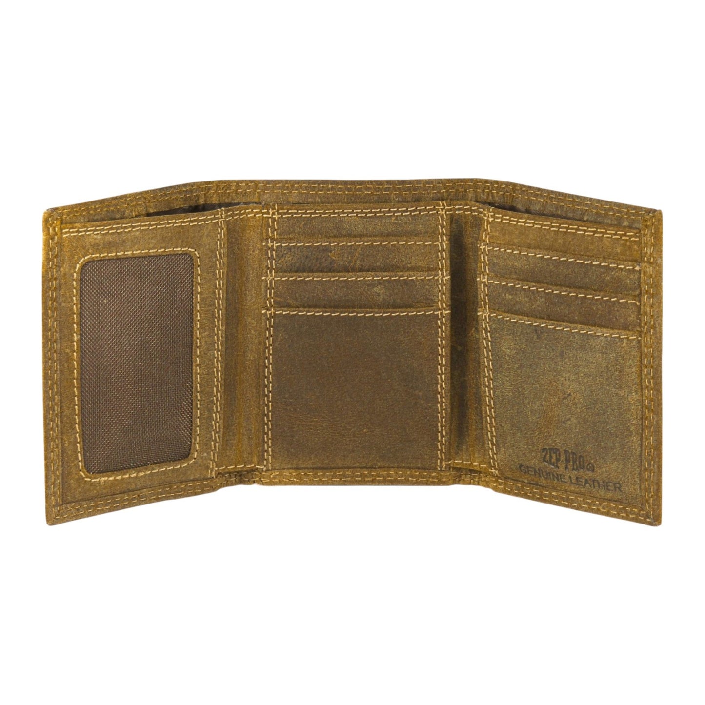 LSU Vintage Leather Tri Fold Wallet