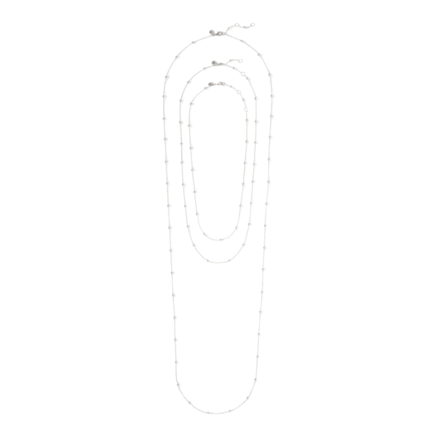Solara Delicate Necklace - 43.5in Silver