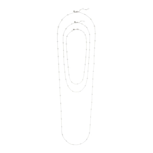 Solara Delicate Necklace - 43.5in Silver