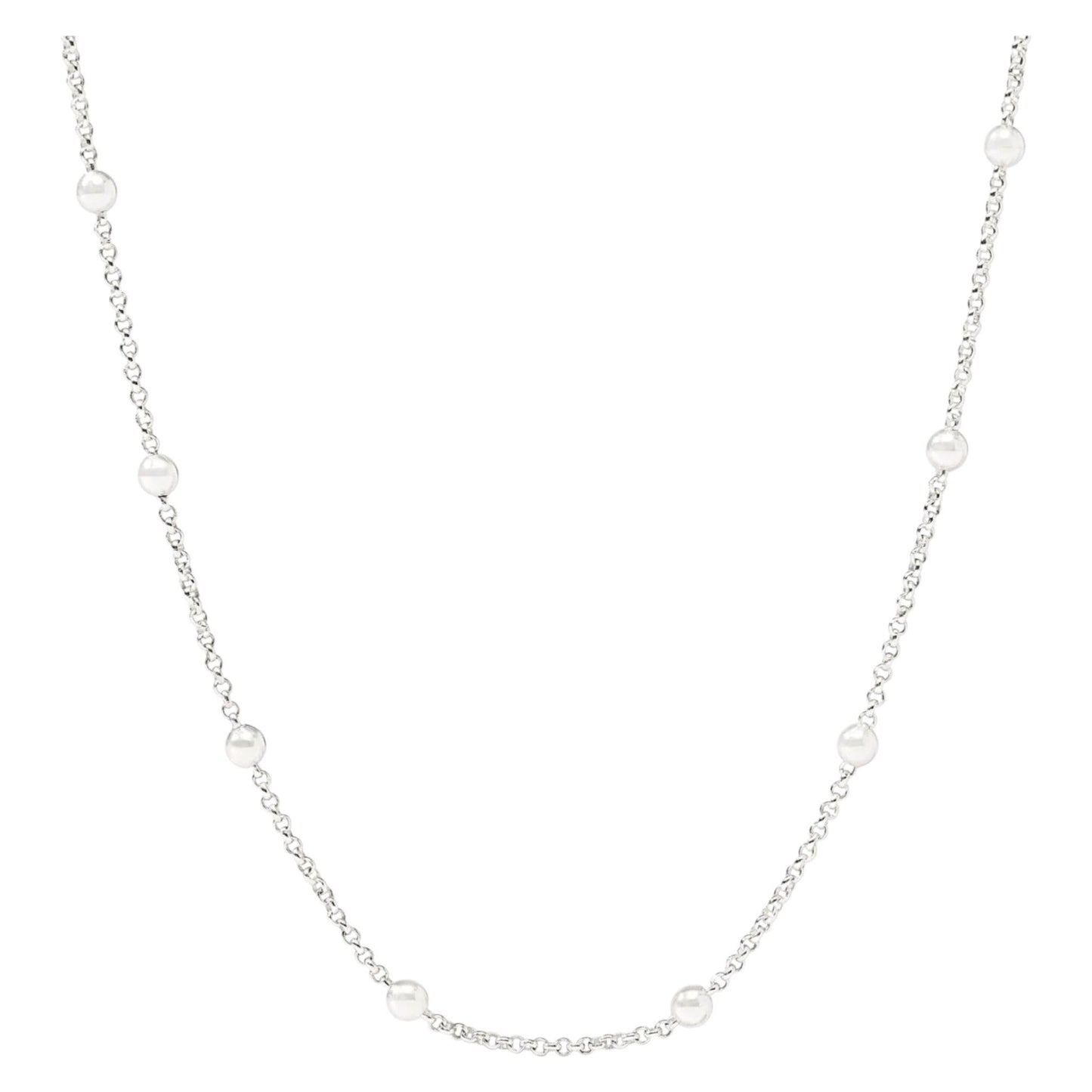 Solara Delicate Necklace - 43.5in Silver
