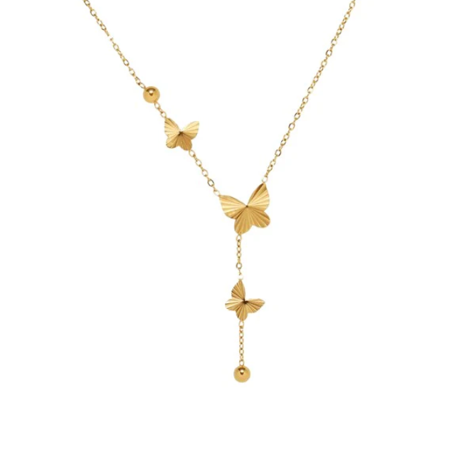 Triple Butterflies Necklace