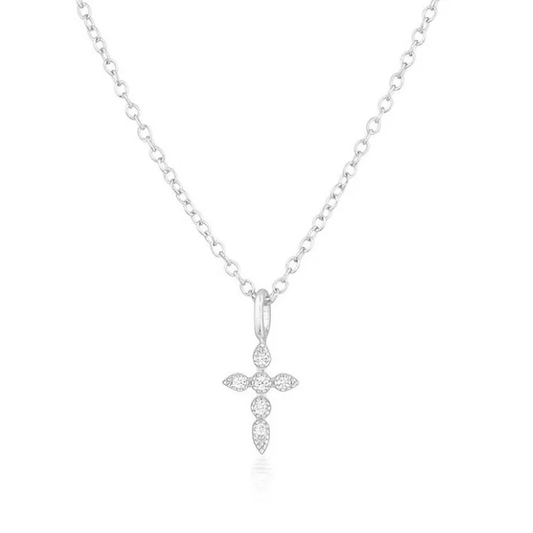 Vintage Cross Necklace - Silver