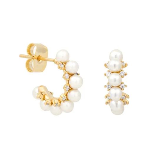 Pearl Huggie Earrings