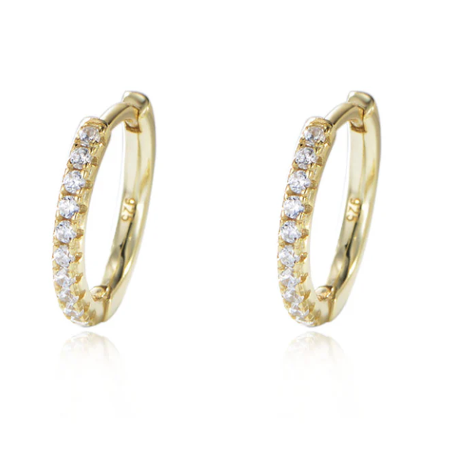 Diamond Simulated Huggie Hoop