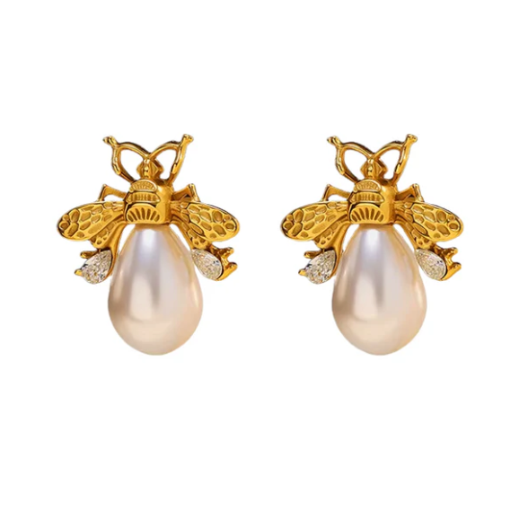 Bee Pearl Earrings