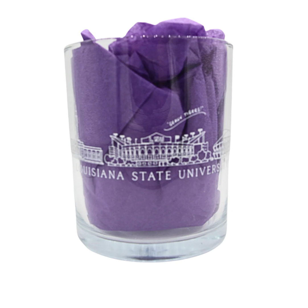 LSU Skyline Rocks Glass