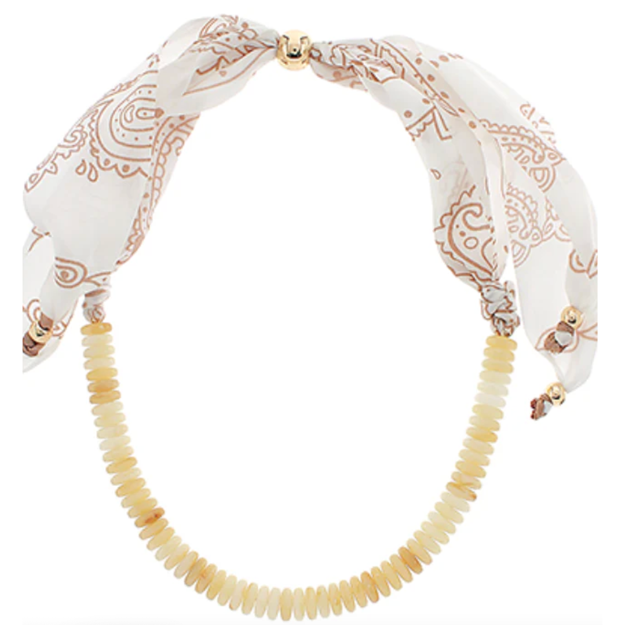 Scarf & Bead Necklace: Butter