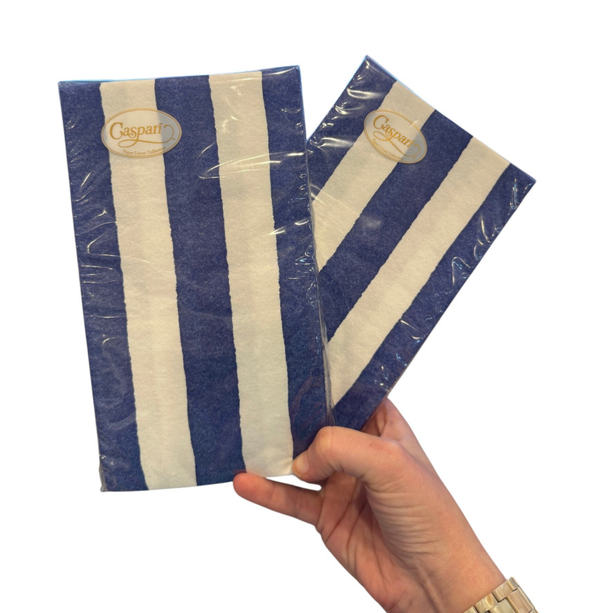 Blue - Cafe Stripe Guest Towels