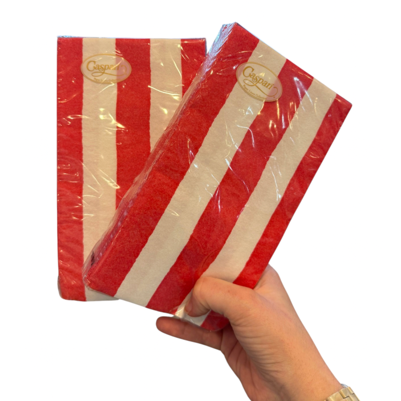 Red - Cafe Stripe Guest Towels