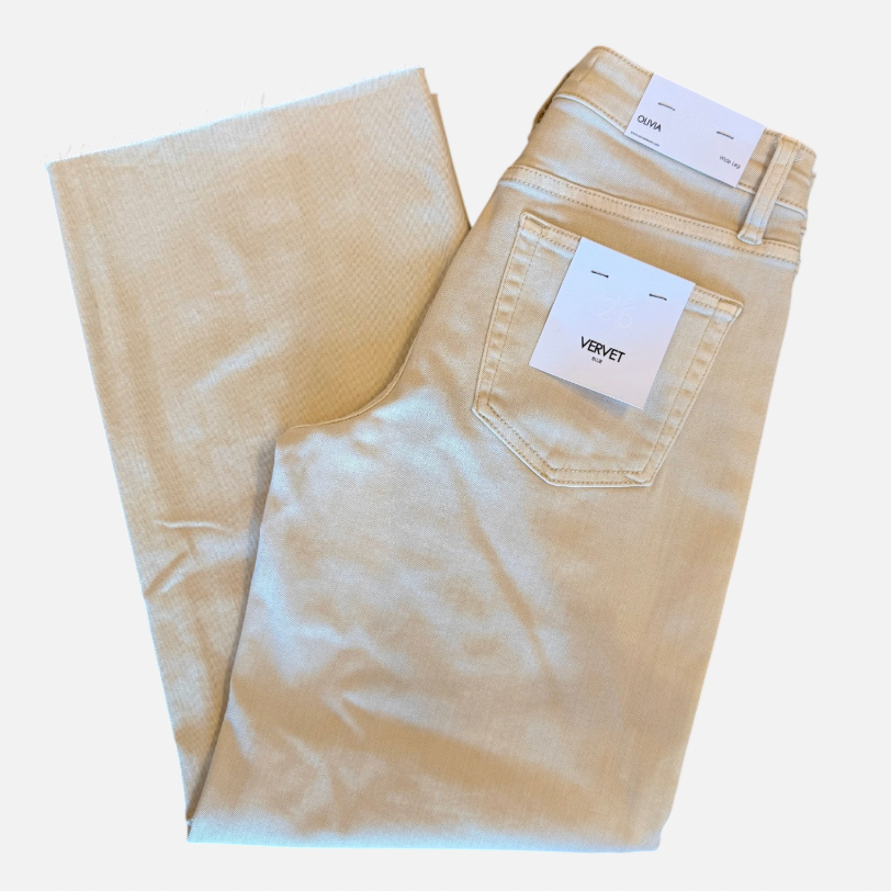 Cropped Wide Leg: Oat
