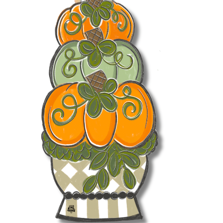 Pumpkin Topiary Door Hanger