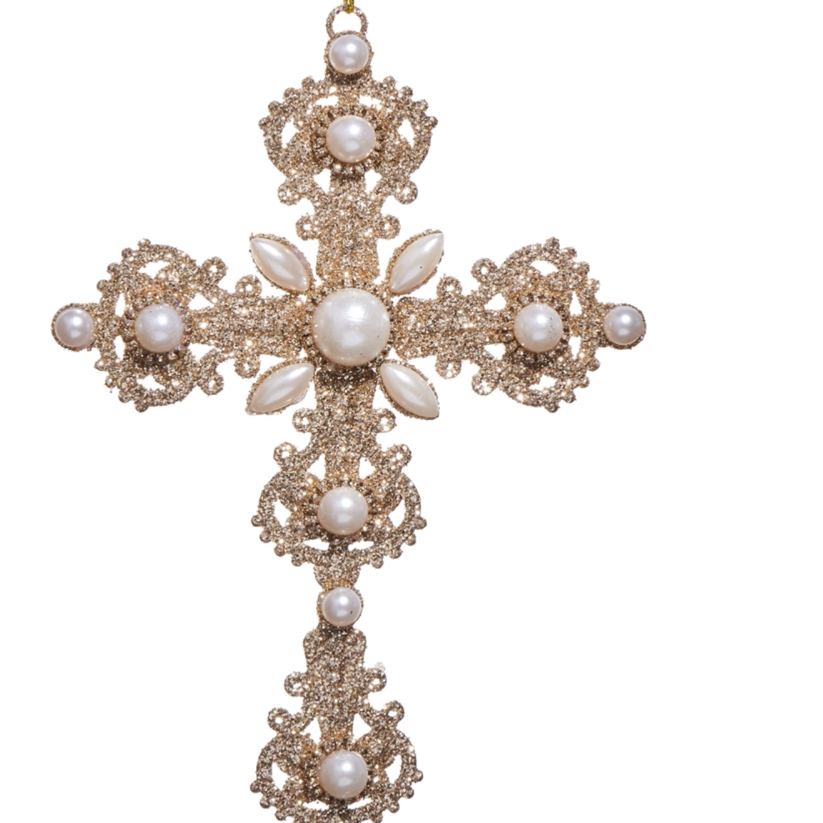 Pearled Cross Ornament