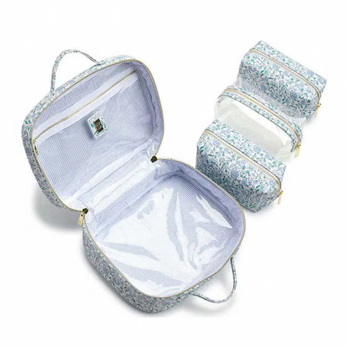 Hamptons Toiletry Case: 4 pc set