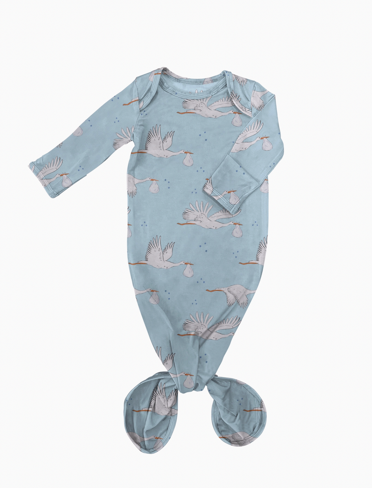 Blue Stork Newborn Gown