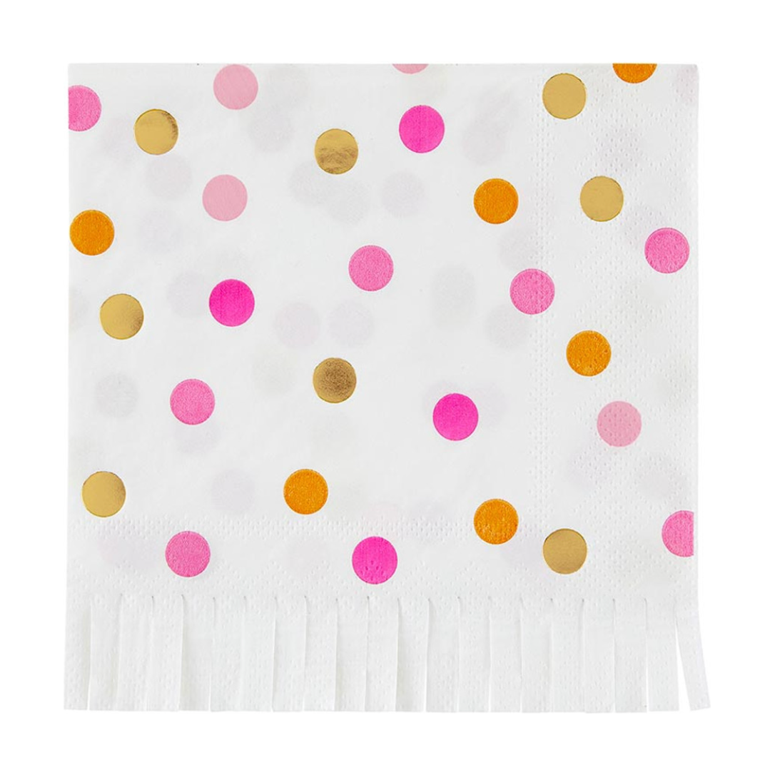 Fringe Cocktail Napkins - Confetti