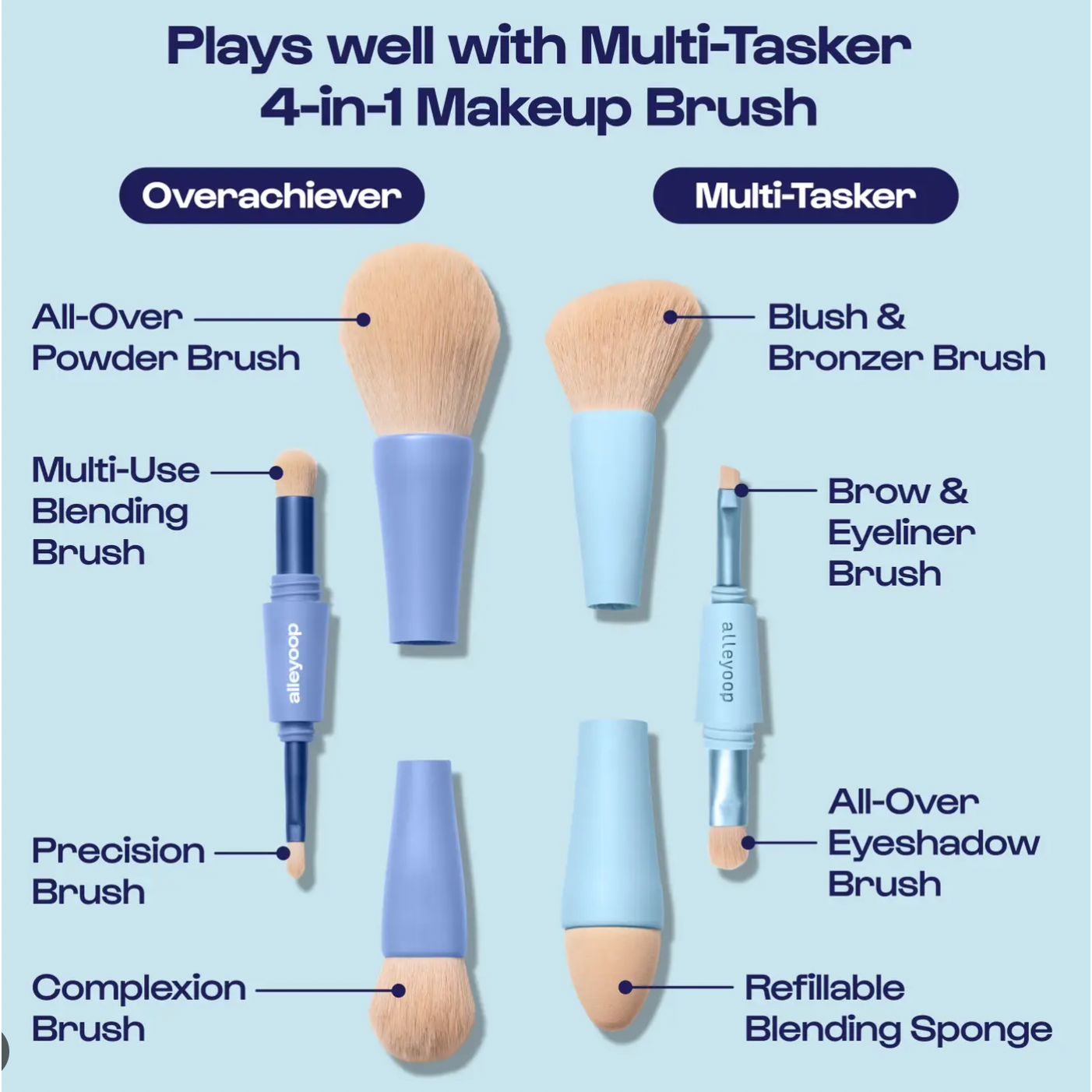 Overachiever: 4 in 1 Makeup Brush