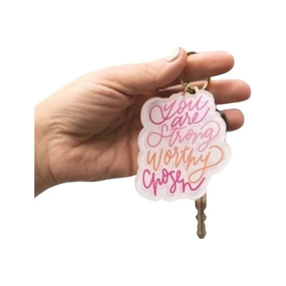Strong, Worthy, Chosen Acrylic Keychain