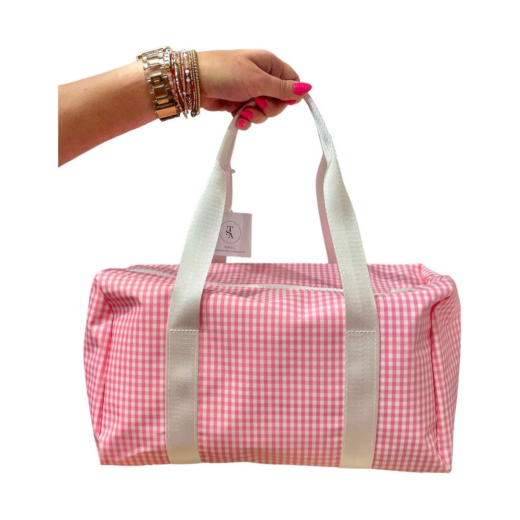 Trvl Mini Packer - Gingham Pink Duffel