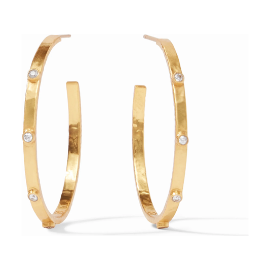 Crescent Stone Hoop - Cubic Zirconia - Lrg