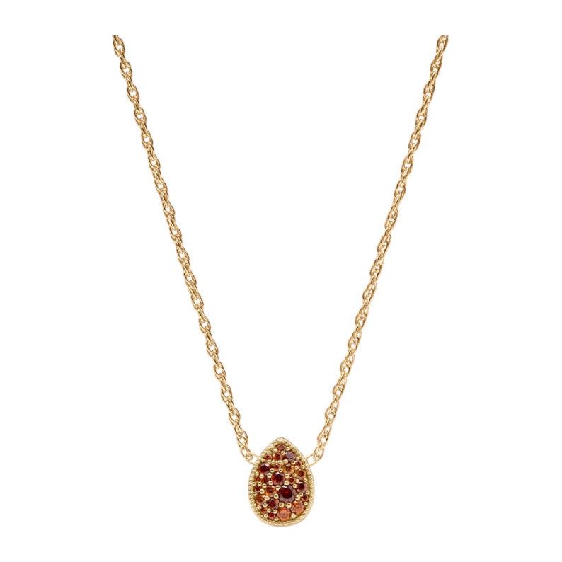 Birthstone Teardrop Delicate Necklace - Garnet