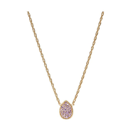 Birthstone Teardrop Delicate Necklace - Amethyst