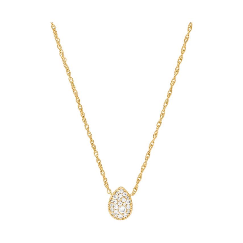 Birthstone Teardrop Delicate Necklace - Cubic Zirconia