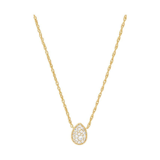 Birthstone Teardrop Delicate Necklace - Cubic Zirconia