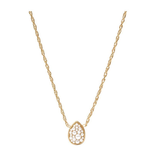 Birthstone Teardrop Delicate Necklace - Pearl