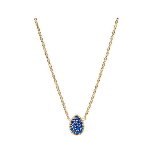 Birthstone Teardrop Delicate Necklace - Sapphire Blue