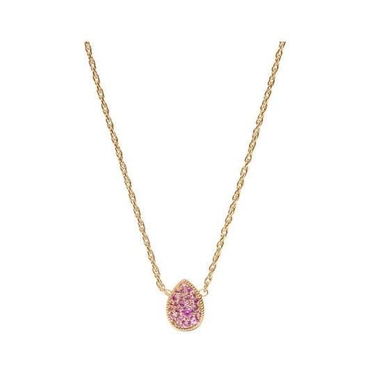 Birthstone Teardrop Delicate Necklace - Pink Tourmaline