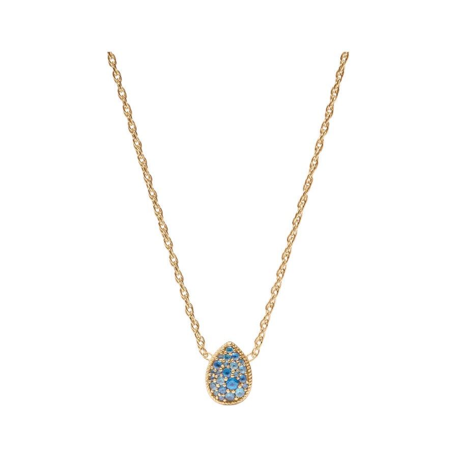 Birthstone Teardrop Delicate Necklace - Blue Topaz