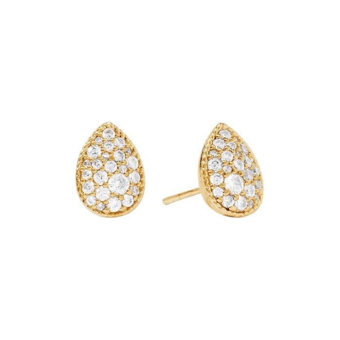 Birthstone Teardrop Stud - Cubic Zirconia