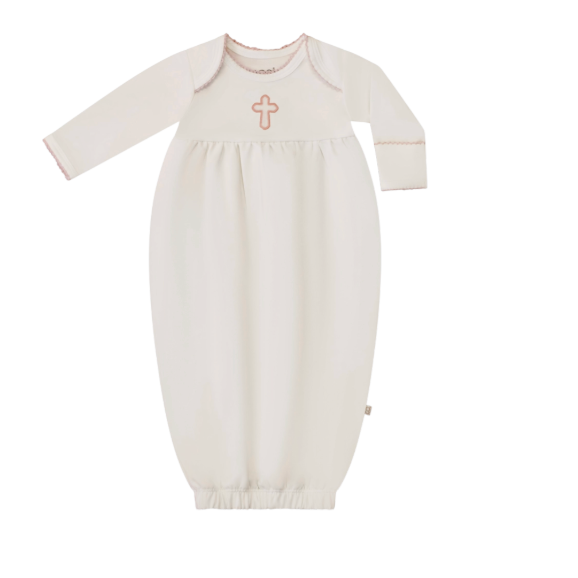 Pip Gown: Pink Cross - Newborn