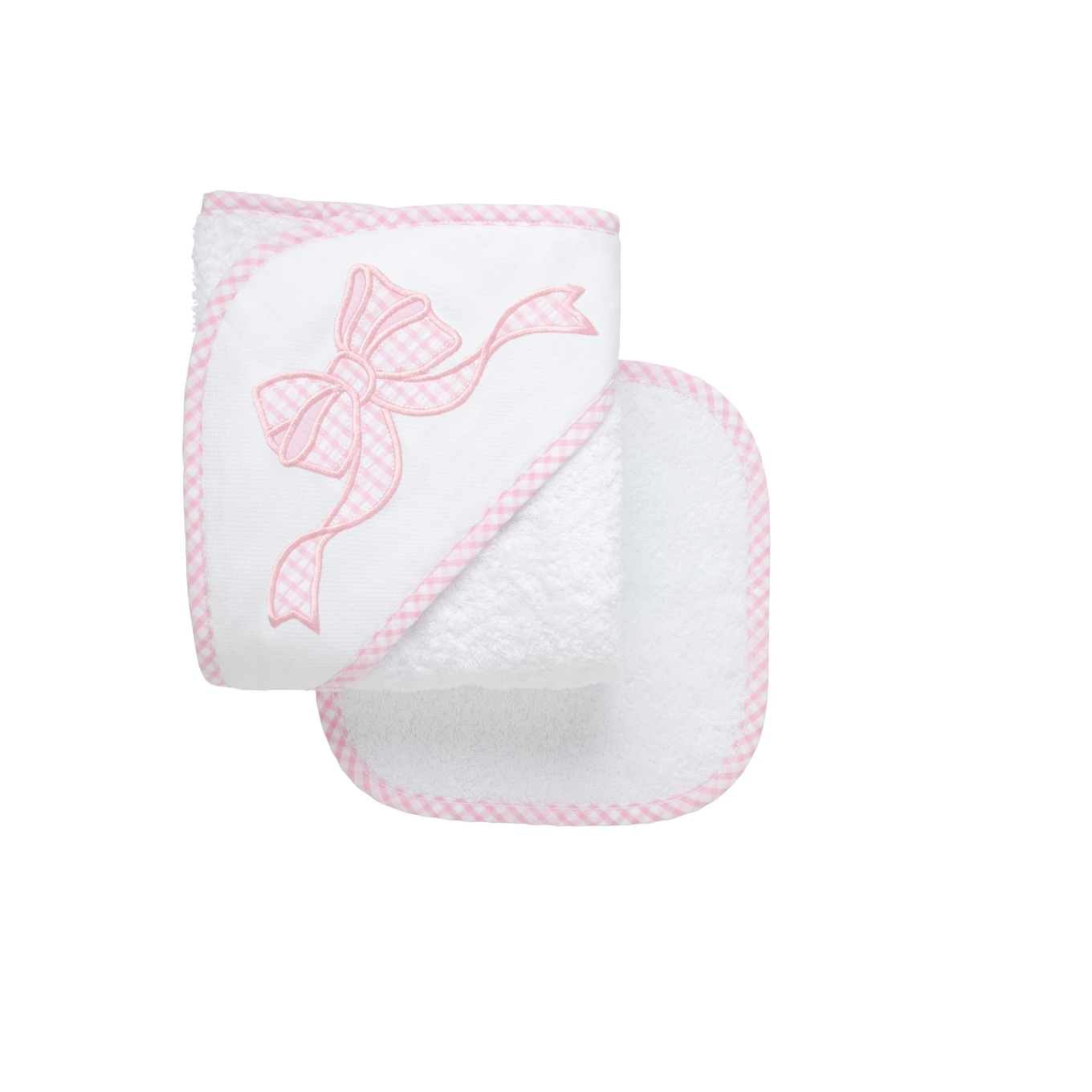 Bow Baby Hooded Towel & Washcloth Set
