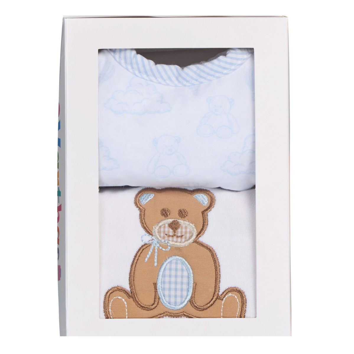Blue Bear Bib + Burp Cloth Set