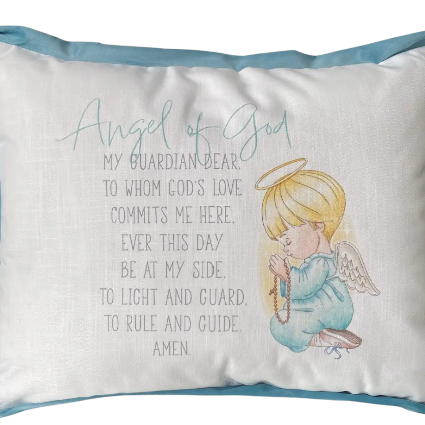 Blue Guardian Angel Pillow