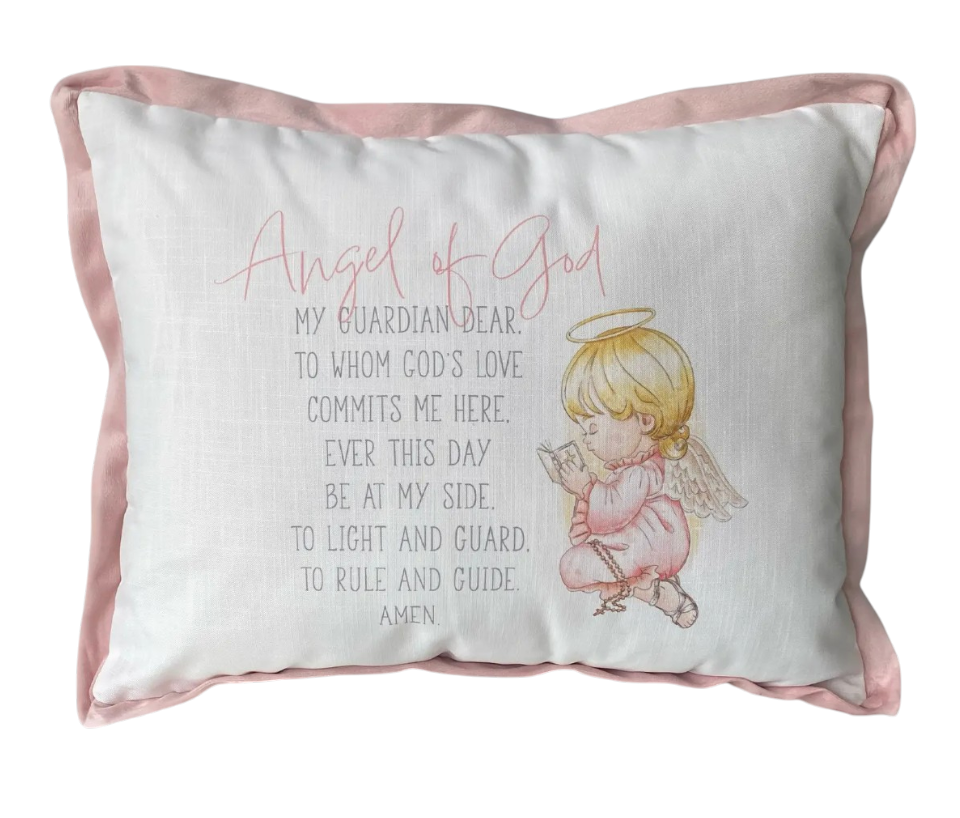 Pink Guardian Angel Pillow