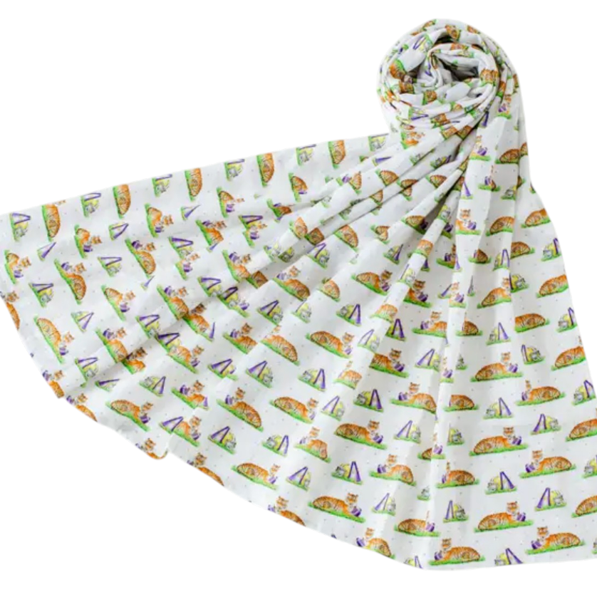 Tiger Mania Muslin Blanket