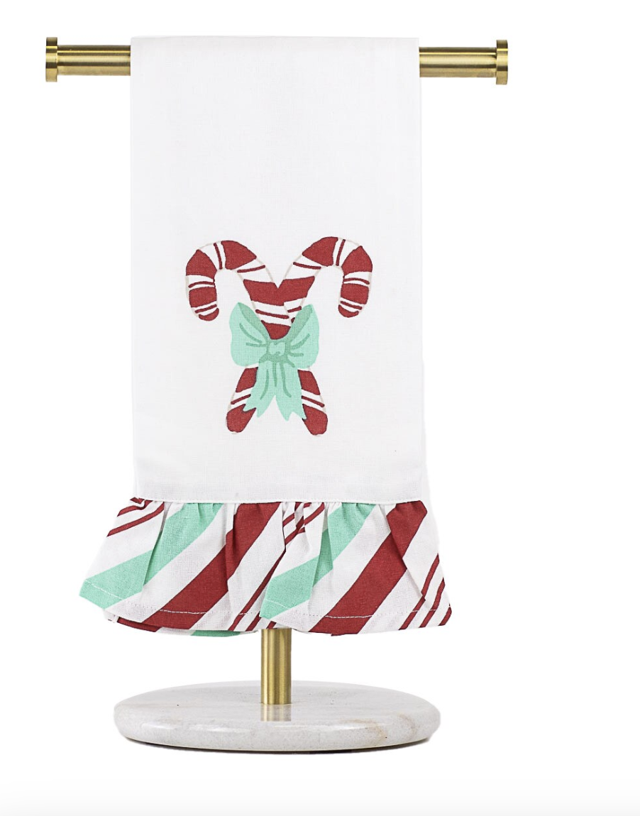 Candy Cane Ruffle Towel