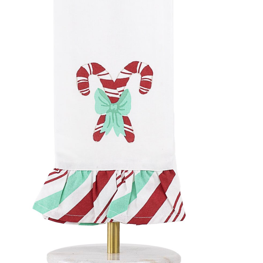 Candy Cane Ruffle Towel