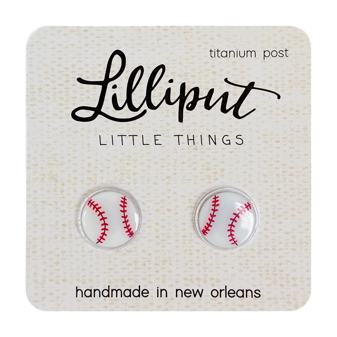 Lilliput Earrings - Baseball