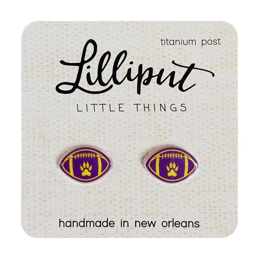 Tiger Paw Football - Lilliput Earrings