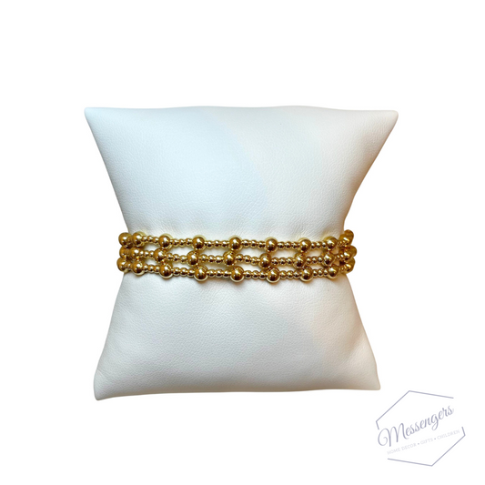 Classic Sincerity Pattern 4mm Bead Bracelet - Gold