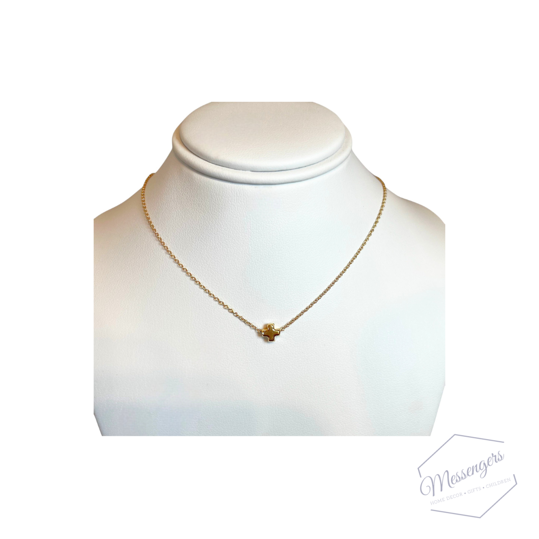 16" Necklace Gold - Signature Cross Small Gold