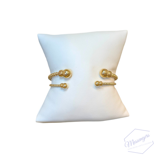 Classic Gold 2mm Bead Cuff - Gold